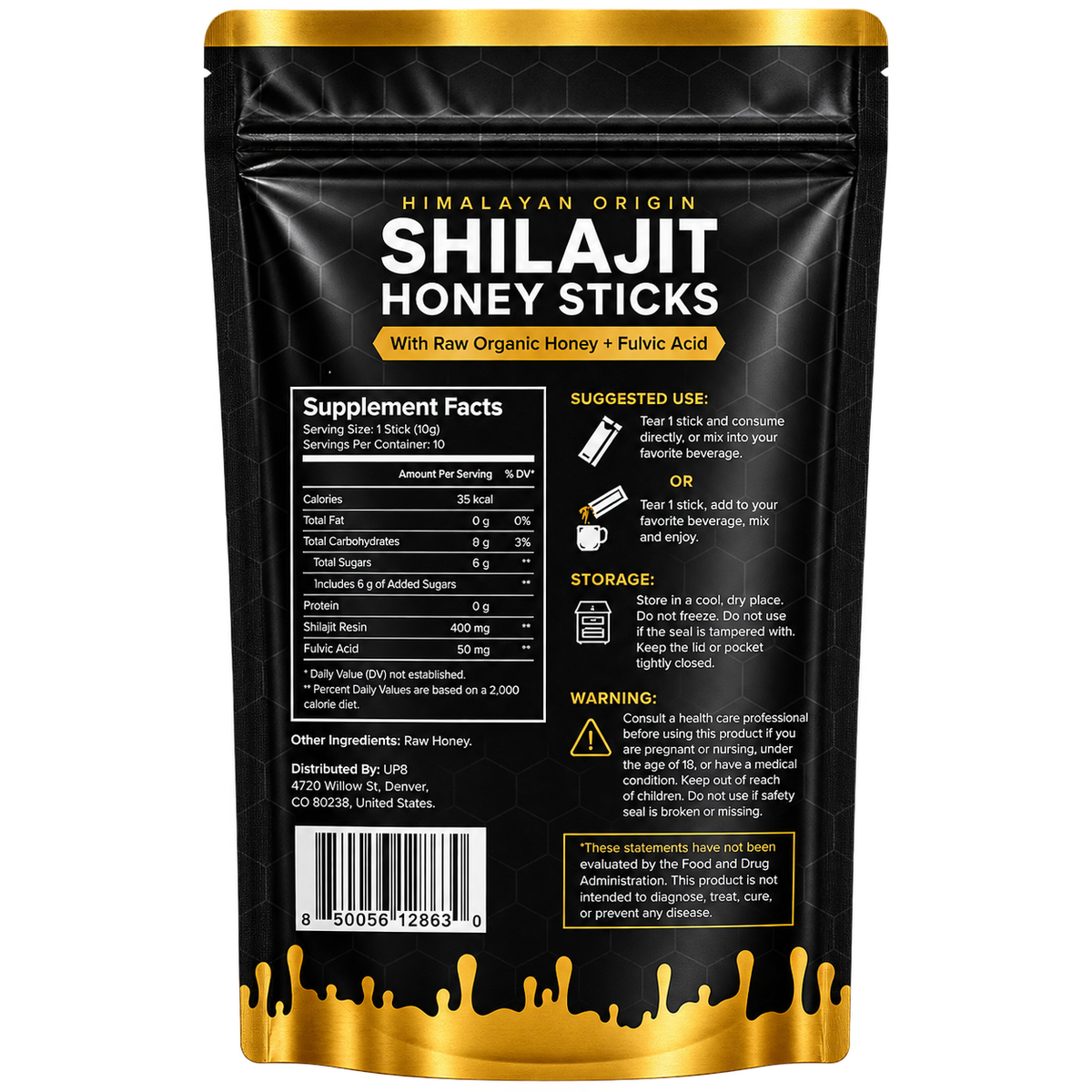 UP8 Shilajit Honey Sticks